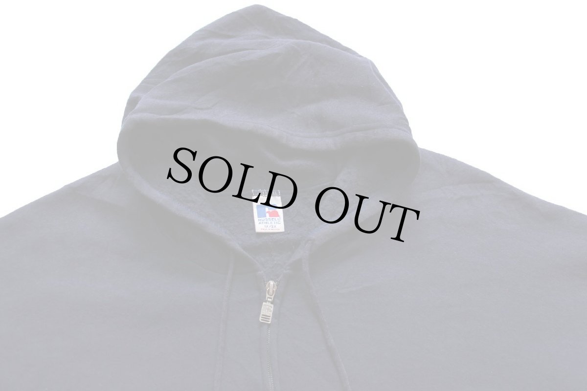 画像3: 90s メキシコ製 RUSSELLラッセル 無地 スウェット ジップパーカー 紺 1X/2X★特大 フーディー ブランク (3)