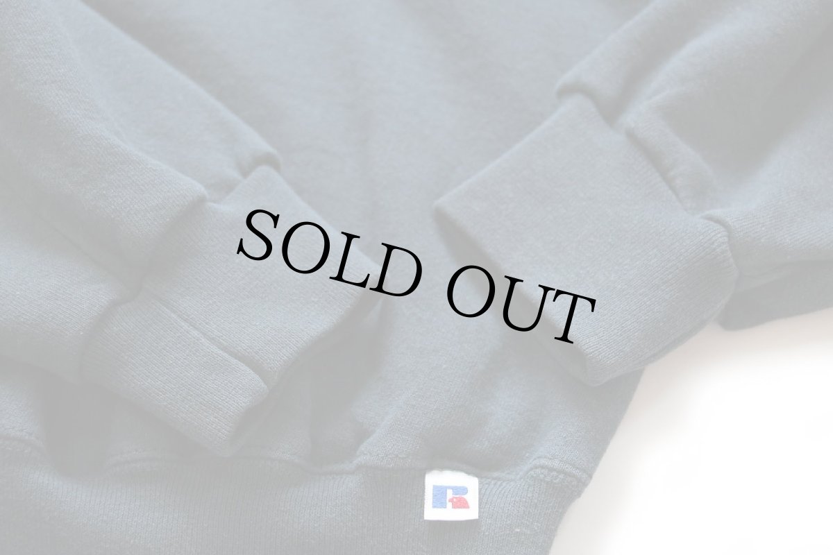 画像5: 90s メキシコ製 RUSSELLラッセル 無地 ハイネック ハーフジップ スウェット 青緑 L★ブランク (5)