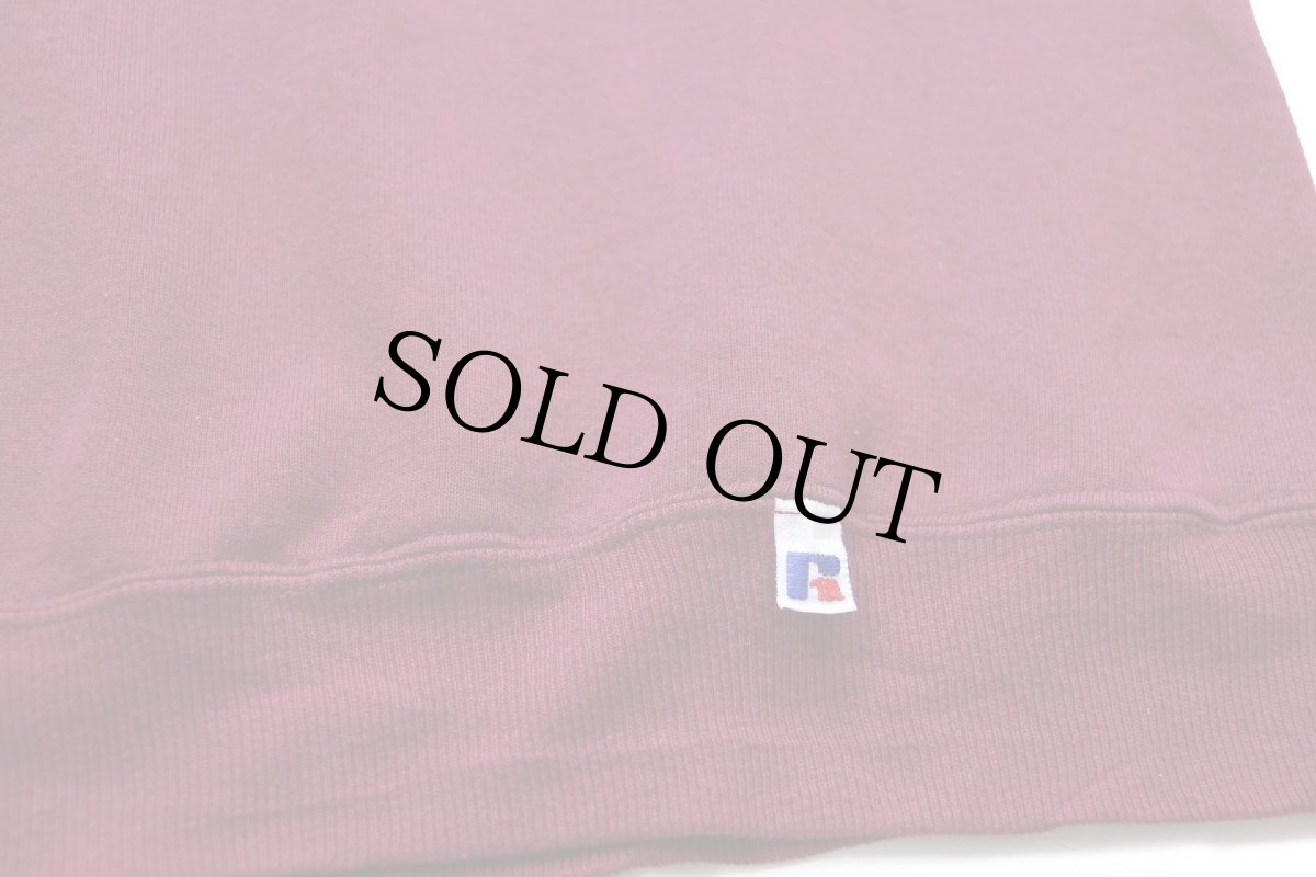 画像5: 80s USA製 RUSSELLラッセル 無地 前V スウェット バーガンディ XL★ブランク (5)