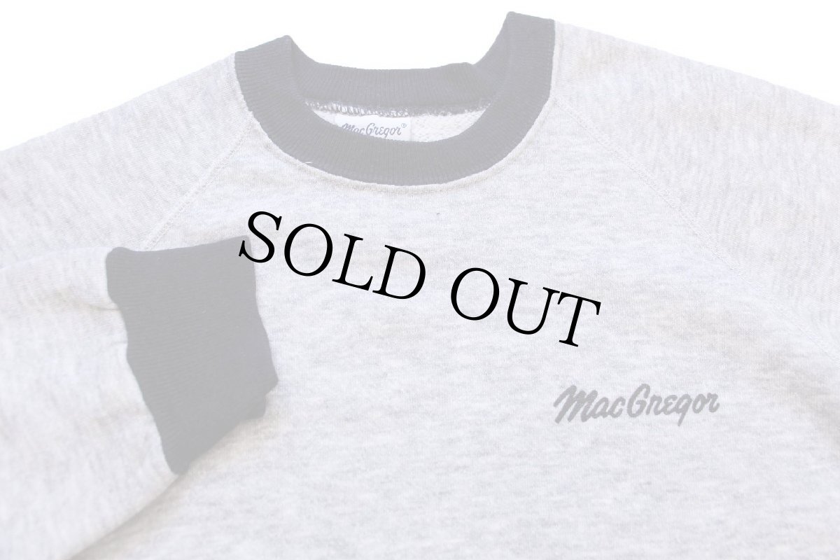 画像3: 80s USA製 McGREGORマクレガー ワンポイント ツートン 切り替え スウェット 杢グレー×黒 (3)