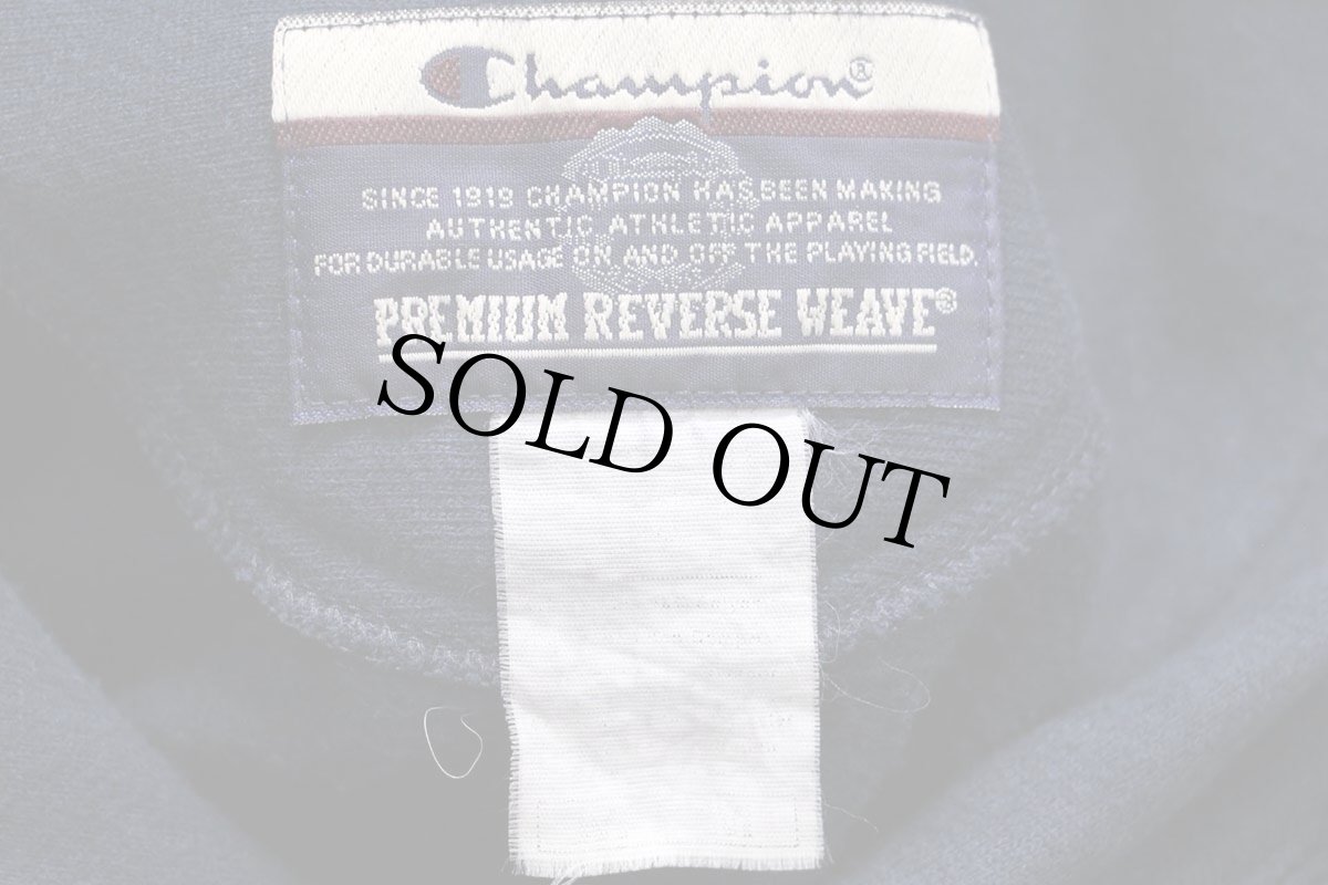 画像4: 00s Championチャンピオン 無地 目無し リバースウィーブ スウェットパーカー 紺 M★フーディー ブランク (4)