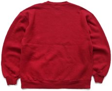 画像2: 90s USA製 RUSSELLラッセル 無地 前V スウェット 濃赤 L★ブランク (2)