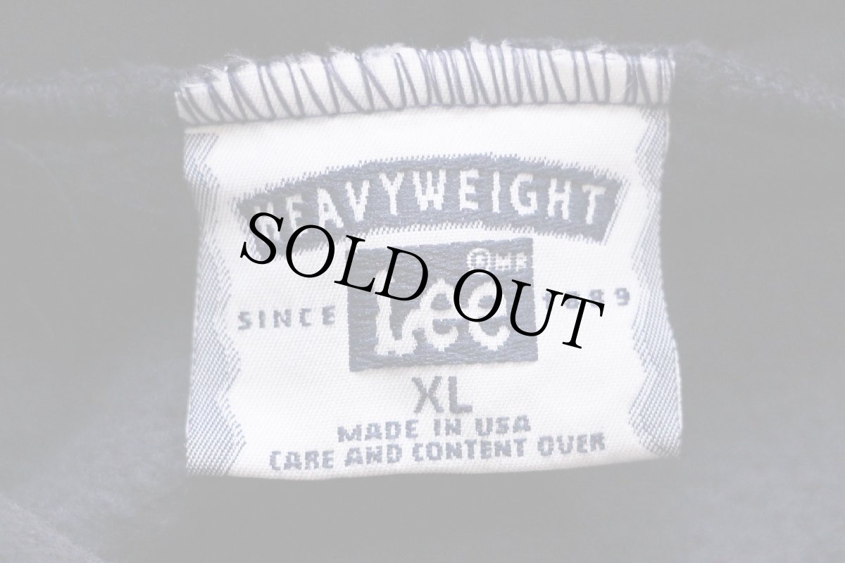 画像4: 90s USA製 Leeリー CARUSO&McGOVERN 両面プリント スウェットパーカー ナス紺 XL★フーディー (4)