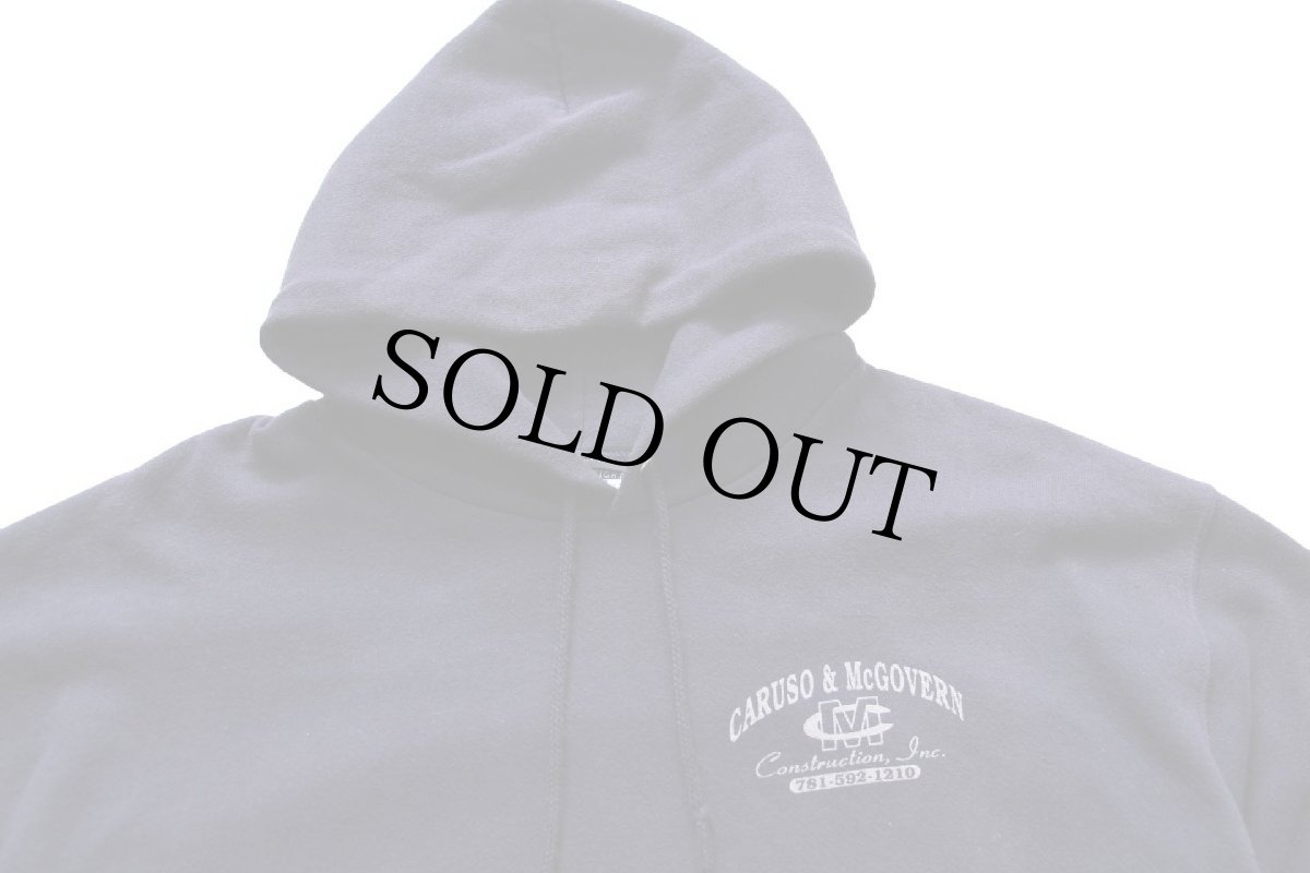 画像3: 90s USA製 Leeリー CARUSO&McGOVERN 両面プリント スウェットパーカー ナス紺 XL★フーディー (3)