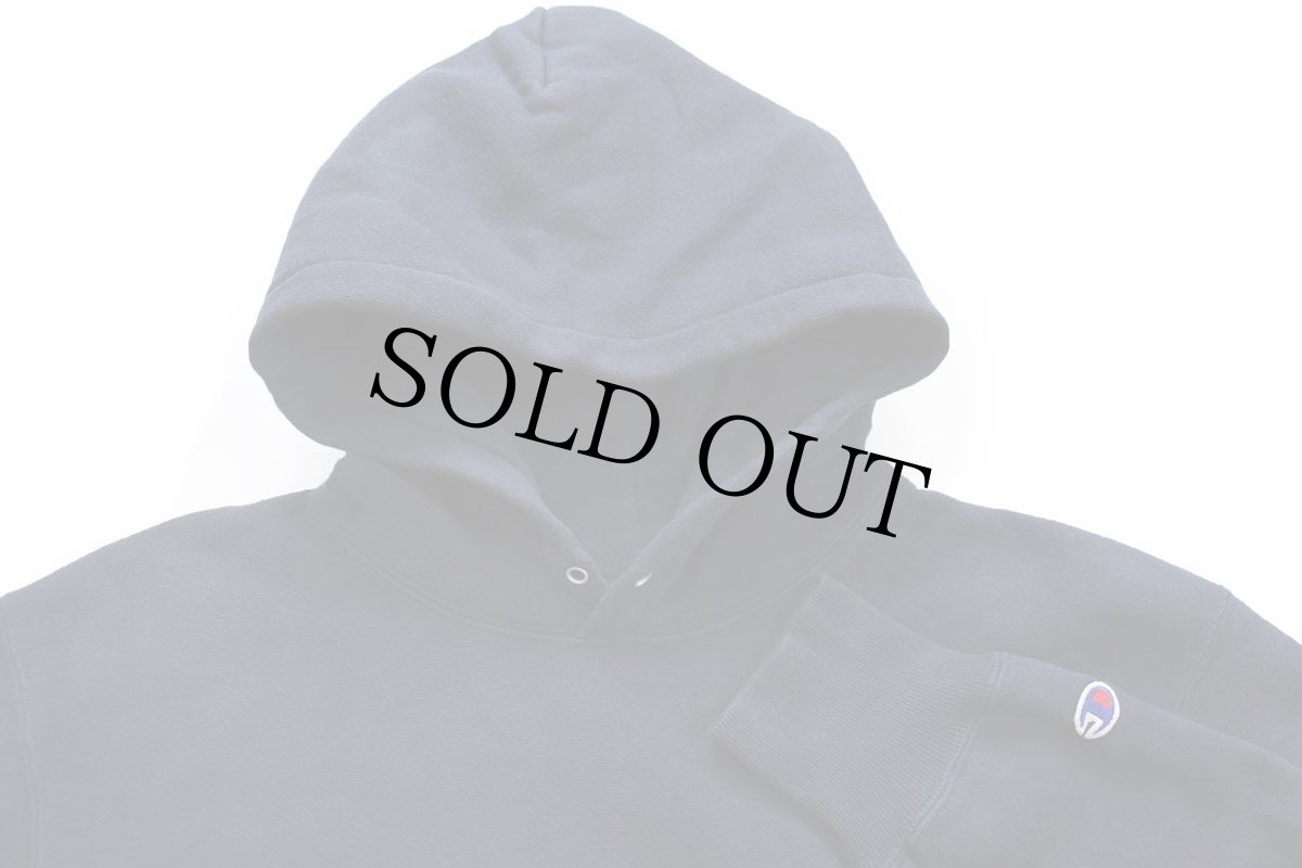 画像3: 00s Championチャンピオン 無地 目無し リバースウィーブ スウェットパーカー 紺 M★フーディー ブランク (3)