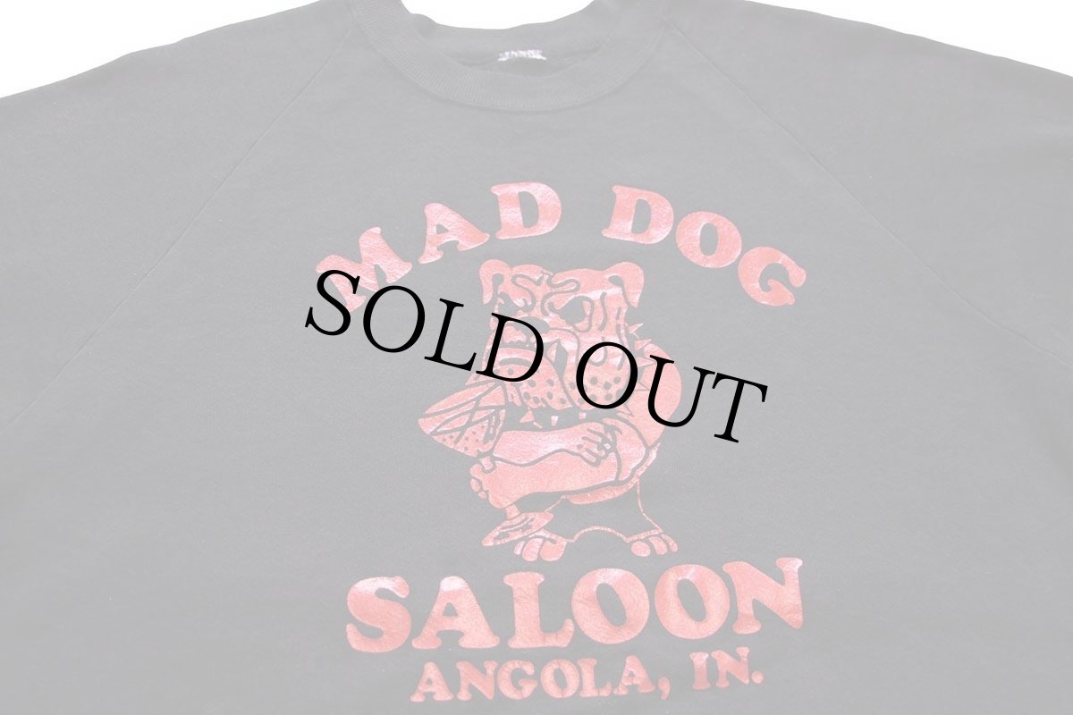 画像3: 80s MAD DOG SALOON ANGOLA,IN. ブルドッグ スウェット 黒 (3)