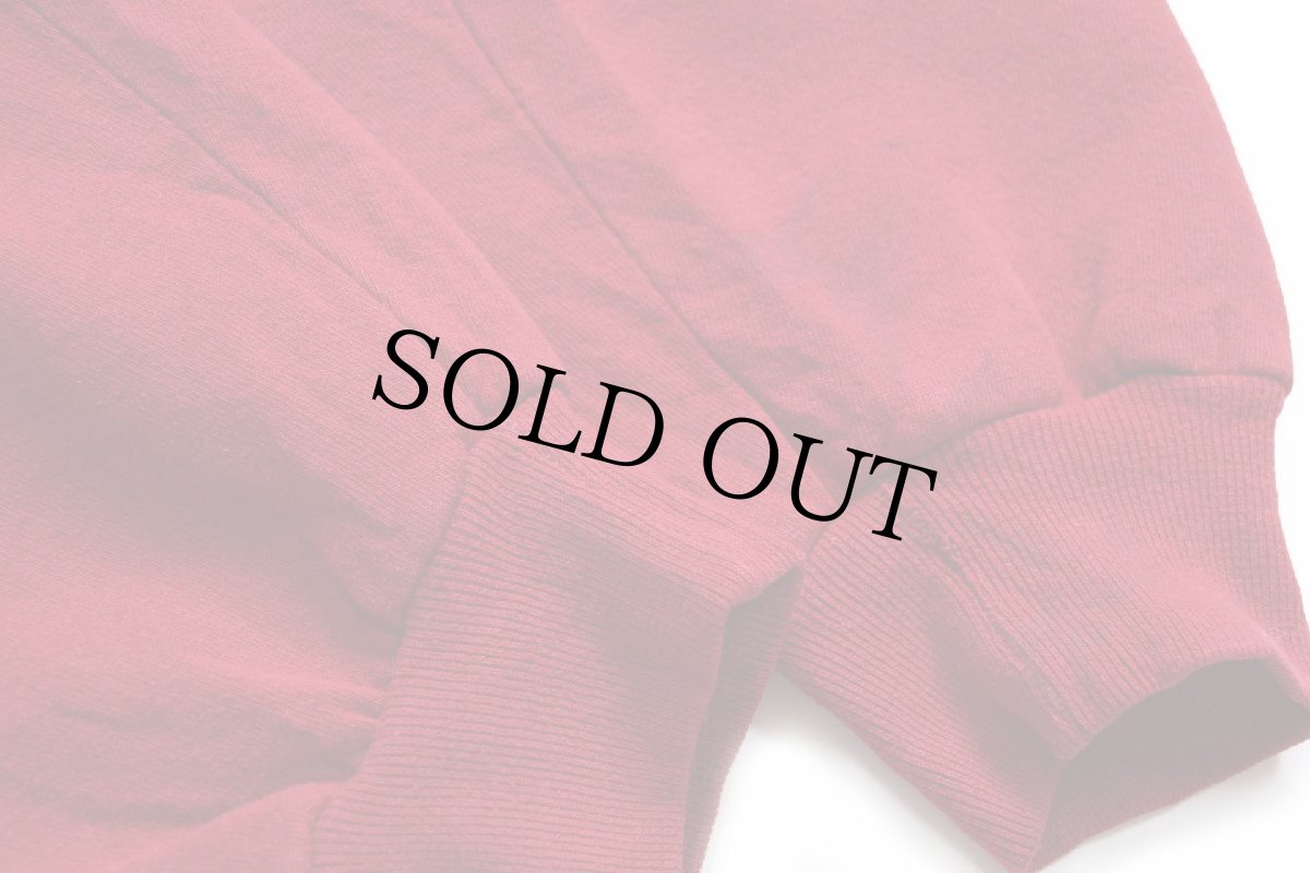 画像6: 90s USA製 RUSSELLラッセル 無地 前V スウェット 濃赤 L★ブランク (6)