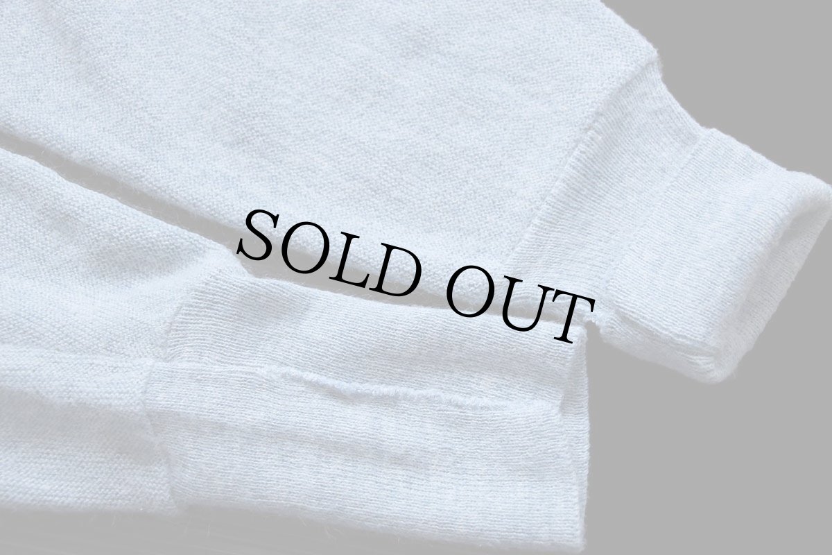 画像6: 80s USA製 JCPenney The Fox 無地 パール編み アクリルニット カーディガン 杢ブルー L (6)