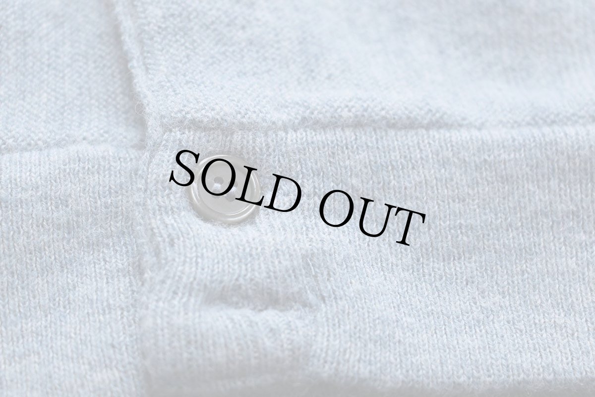 画像5: 80s USA製 JCPenney The Fox 無地 パール編み アクリルニット カーディガン 杢ブルー L (5)