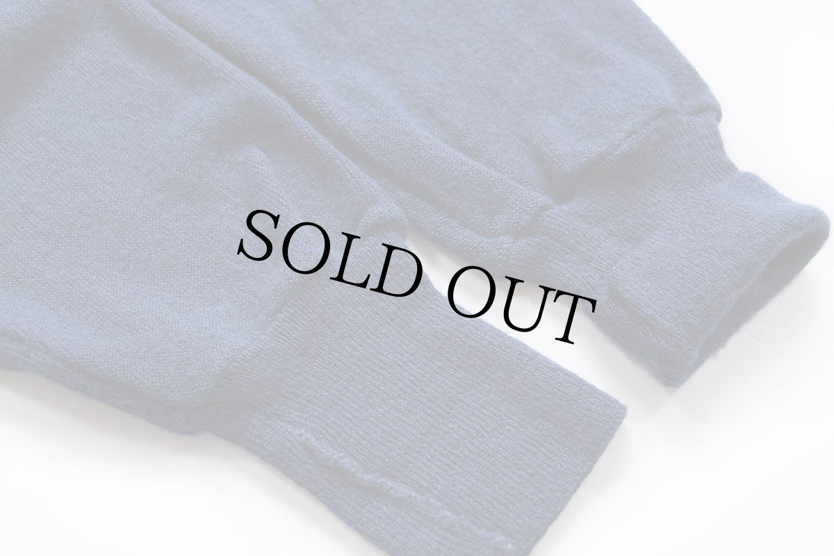 画像6: 80s USA製 JCPenney THE FOX ワンポイント パール編み アクリルニット カーディガン 薄紺 M (6)