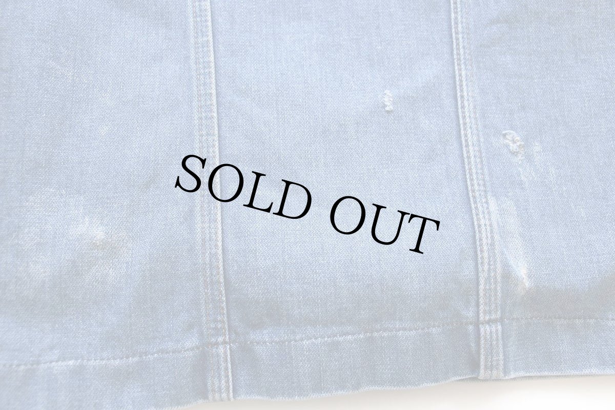 画像7: 70s USA製 Wranglerラングラー ダメージ ボアライナー デニム ランチコート L (7)