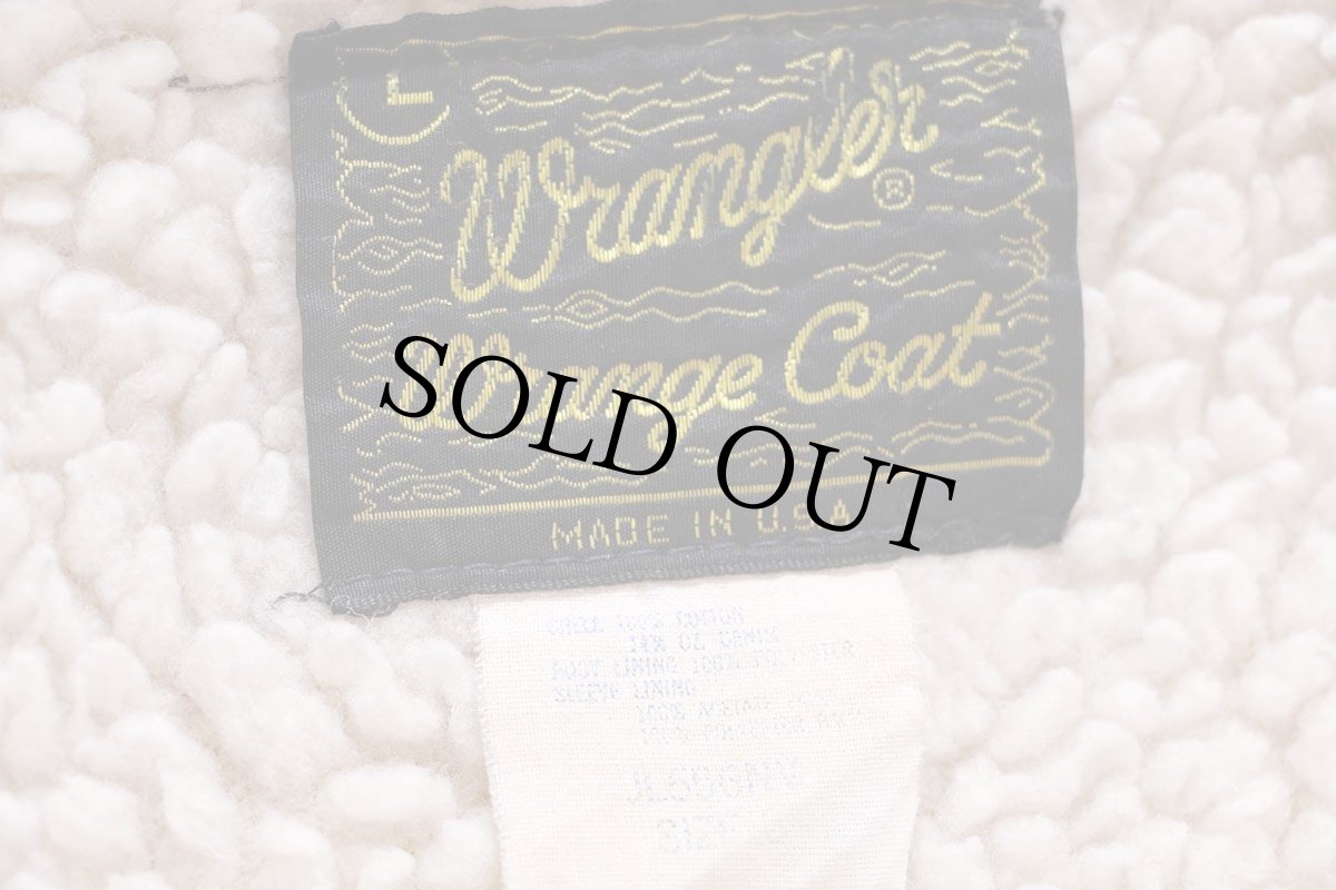 画像4: 70s USA製 Wranglerラングラー ダメージ ボアライナー デニム ランチコート L (4)