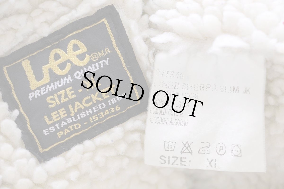 画像4: Leeリー LINED SHERPA SLIM JK ボアライナー デニムジャケット 4ポケット XL★ユーロ (4)