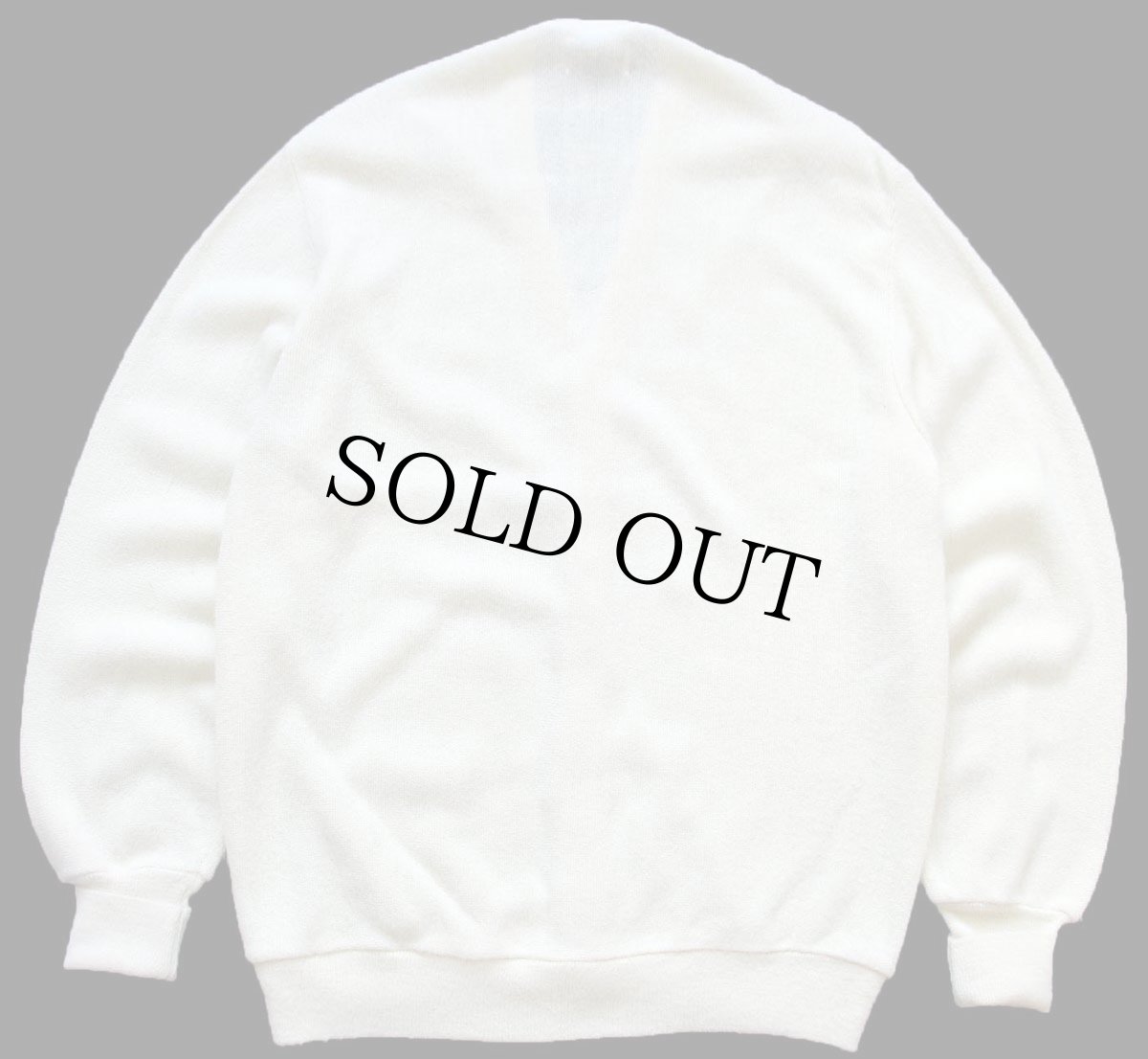 画像2: 80s USA製 JCPenney The Fox ワンポイント パール編み アクリルニット カーディガン クリーム XL (2)