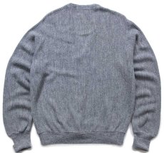 画像2: 80s JCPenney The Fox ワンポイント パール編み アクリルニット カーディガン グレー M (2)