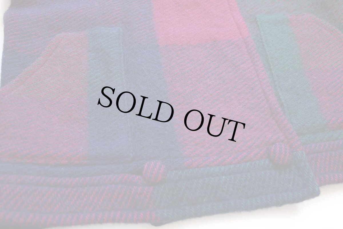 画像5: スイス製 Tidstrand スタンドカラー パチポケ チェック ダブルブレスト ウール ブランケットジャケット (5)