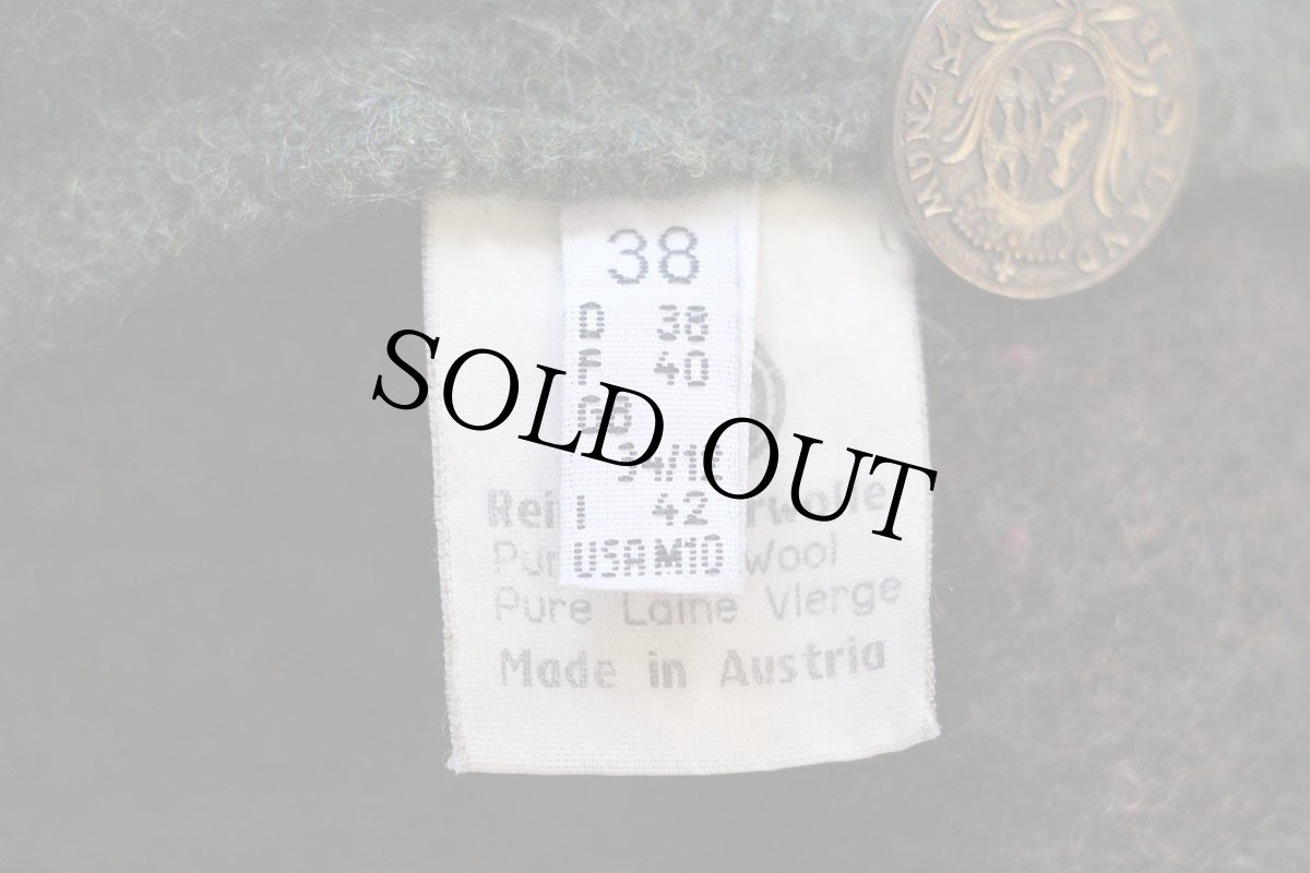 画像5: オーストリア製 GIESSWEIN 風景柄 アップリケ アート スタンドカラー チロリアン ボイルドウール ジャケット 38 (5)