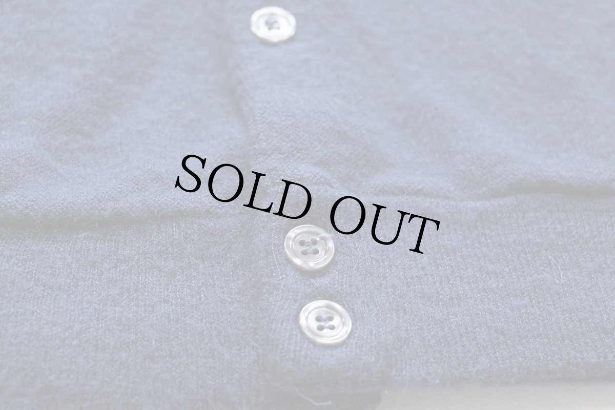 画像5: 80s USA製 JCPenney THE FOX ワンポイント パール編み アクリルニット カーディガン 薄紺 M (5)