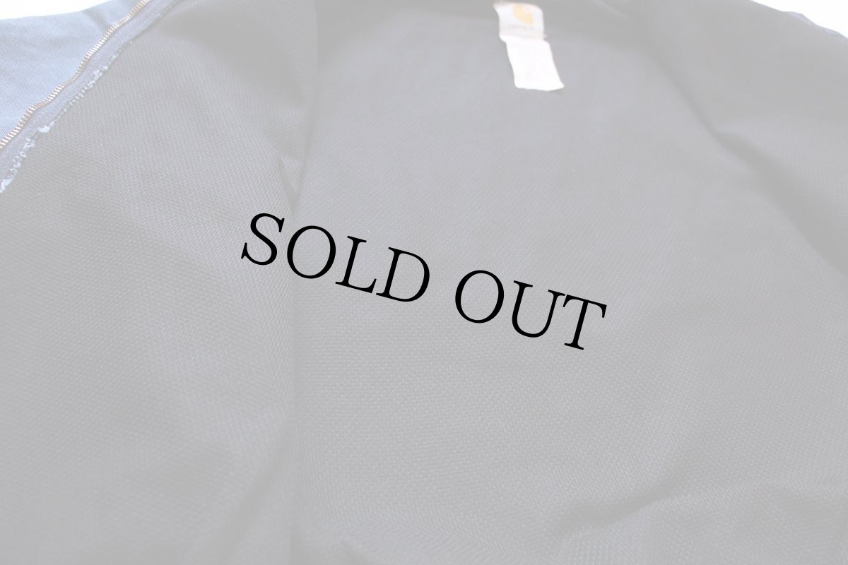 画像5: 00s USA製 carharttカーハート 裏サーマル ダック地 アクティブジャケット パーカー 薄紺 M (5)