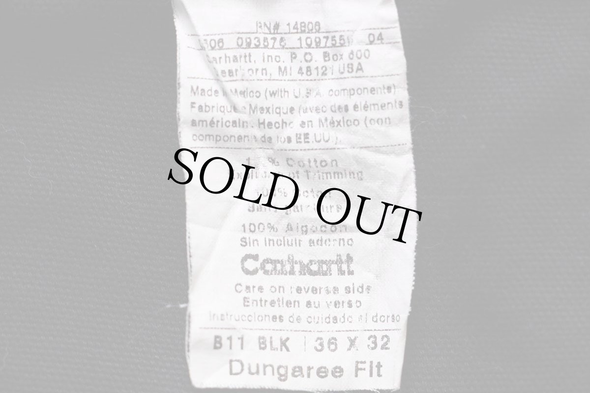 画像6: 00s メキシコ製 carharttカーハート ペンキ飛び ダック地 ペインターパンツ 黒 w36 L32 (6)