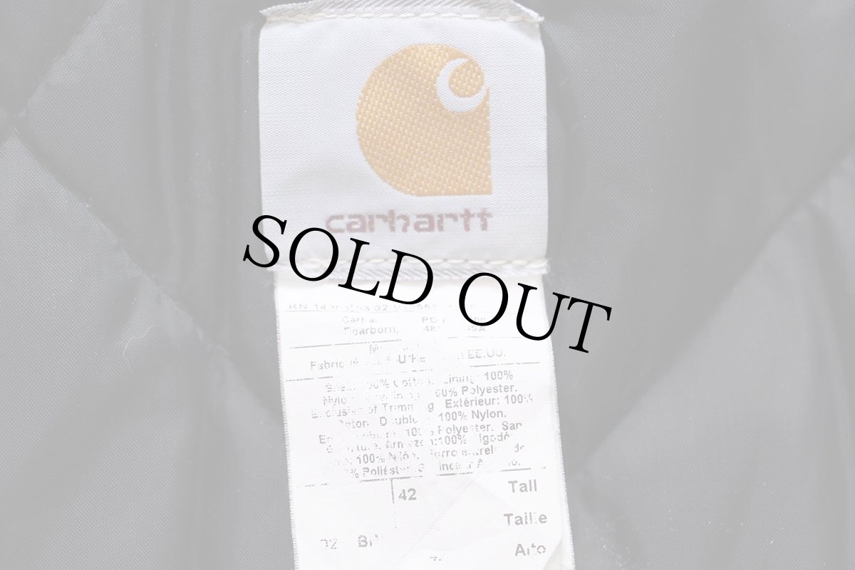 画像4: 00s USA製 carharttカーハート キルティングライナー ダック地 トラディショナルジャケット 茶 フェード 42T (4)