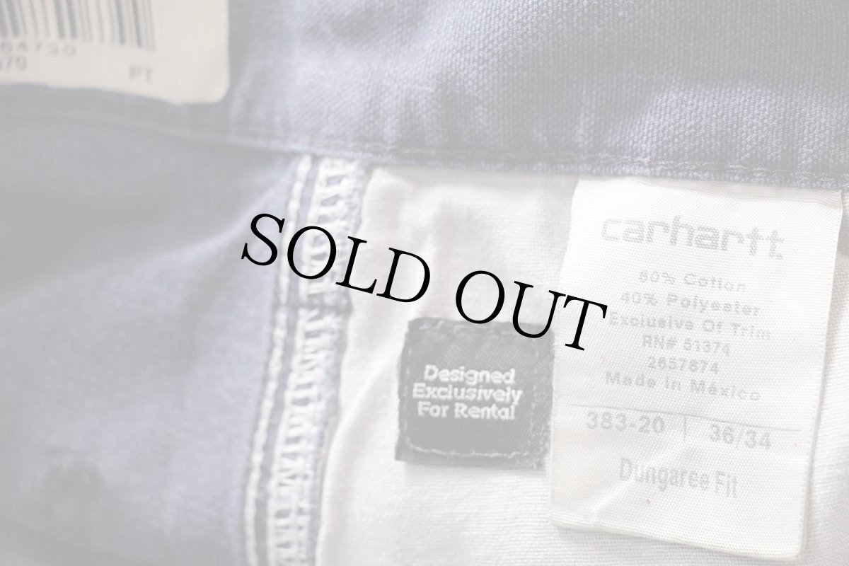 画像6: メキシコ製 carharttカーハート ライトダック地 ペインターパンツ ネイビー フェード W36 L34 (6)