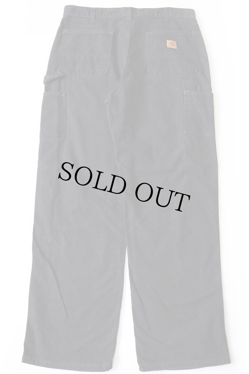 画像3: 00s メキシコ製 carharttカーハート ペンキ飛び ダック地 ペインターパンツ 黒 w36 L32 (3)