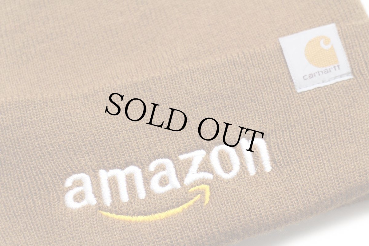 画像8: carharttカーハート amazonアマゾン ロゴ刺繍 アクリル ニットキャップ 茶★ニット帽 (8)