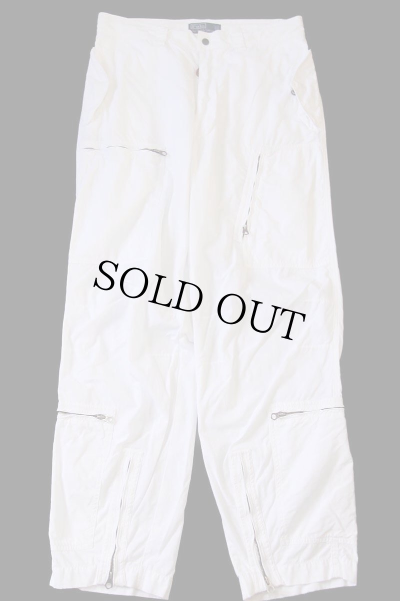 画像2: 00s ポロ ラルフローレン コットンポプリン カーゴパンツ 白 32/31 (2)