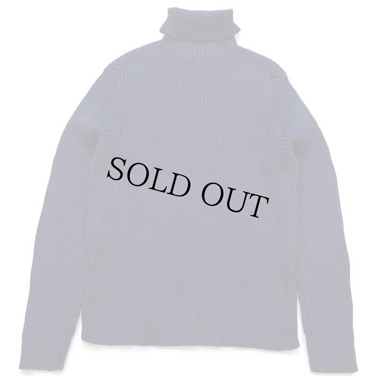 画像2: 90s ポロ ラルフローレン 無地 タートルネック コットン リブニット セーター ナス紺 L (2)