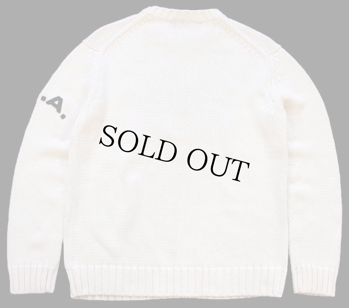 画像2: 00s POLO JEANS ポロ ジーンズ ラルフローレン 星条旗 U.S.A. パッチ付き コットンニット セーター ナチュラル S (2)