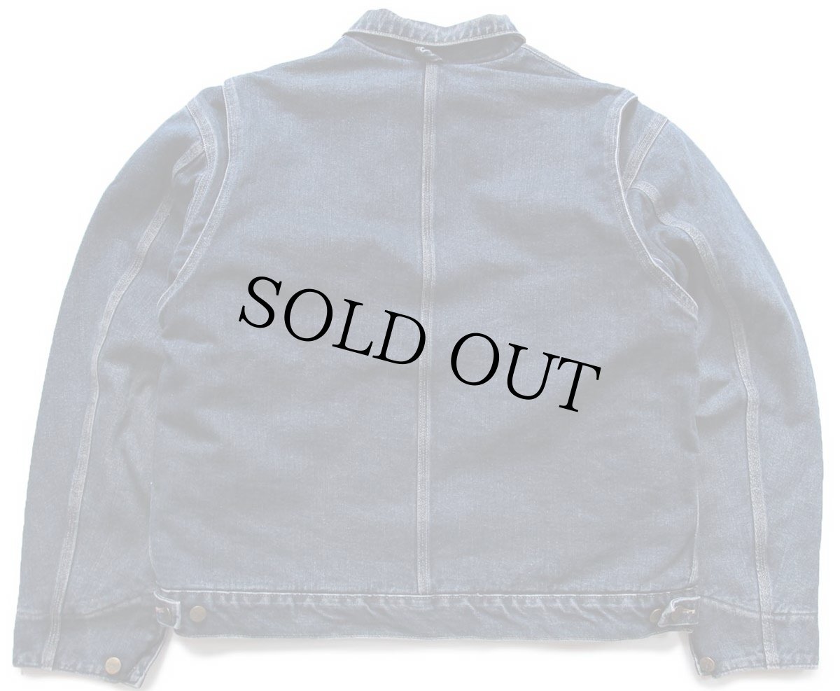 画像2: 90s USA製 carharttカーハート ネイティブ柄 ブランケットライナー デニム ワークジャケット L (2)