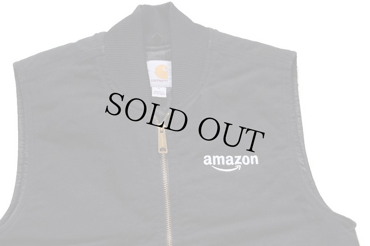 画像3: carharttカーハート amazonアマゾン ロゴ刺繍 キルティングライナー ダックベスト 黒 S (3)