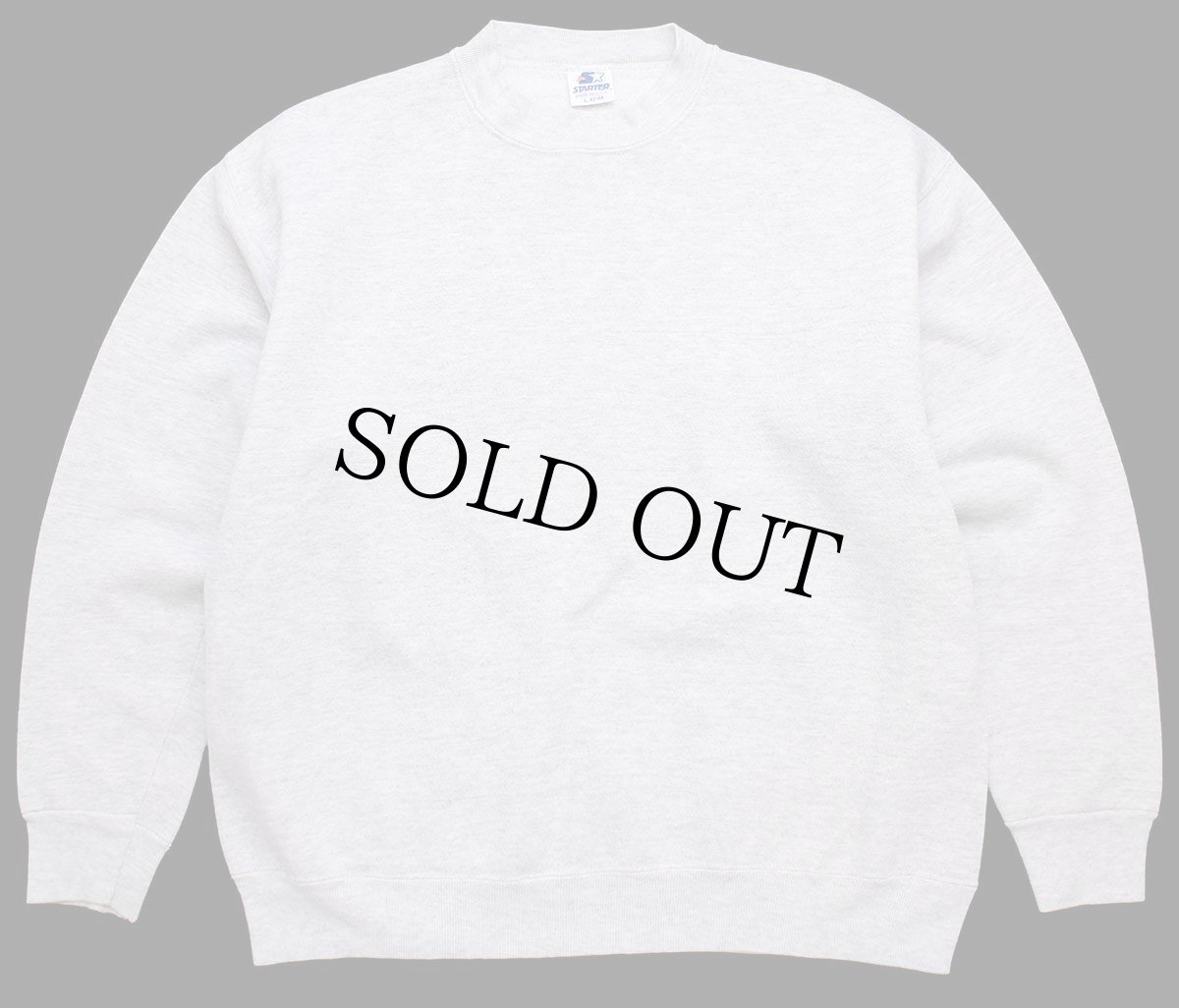 画像1: 90s USA製 STARTERスターター 無地 スウェット 杢ライトグレー L★ブランク (1)