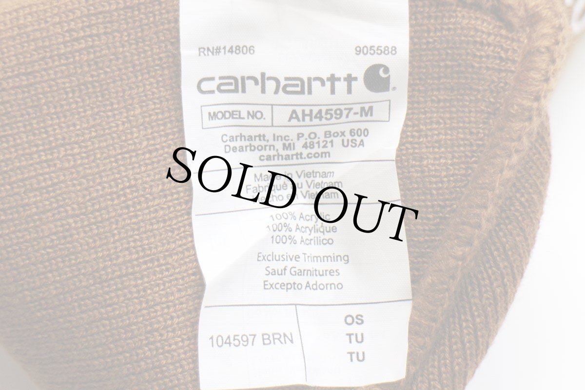 画像7: carharttカーハート amazonアマゾン ロゴ刺繍 アクリル ニットキャップ 茶★ニット帽 (7)