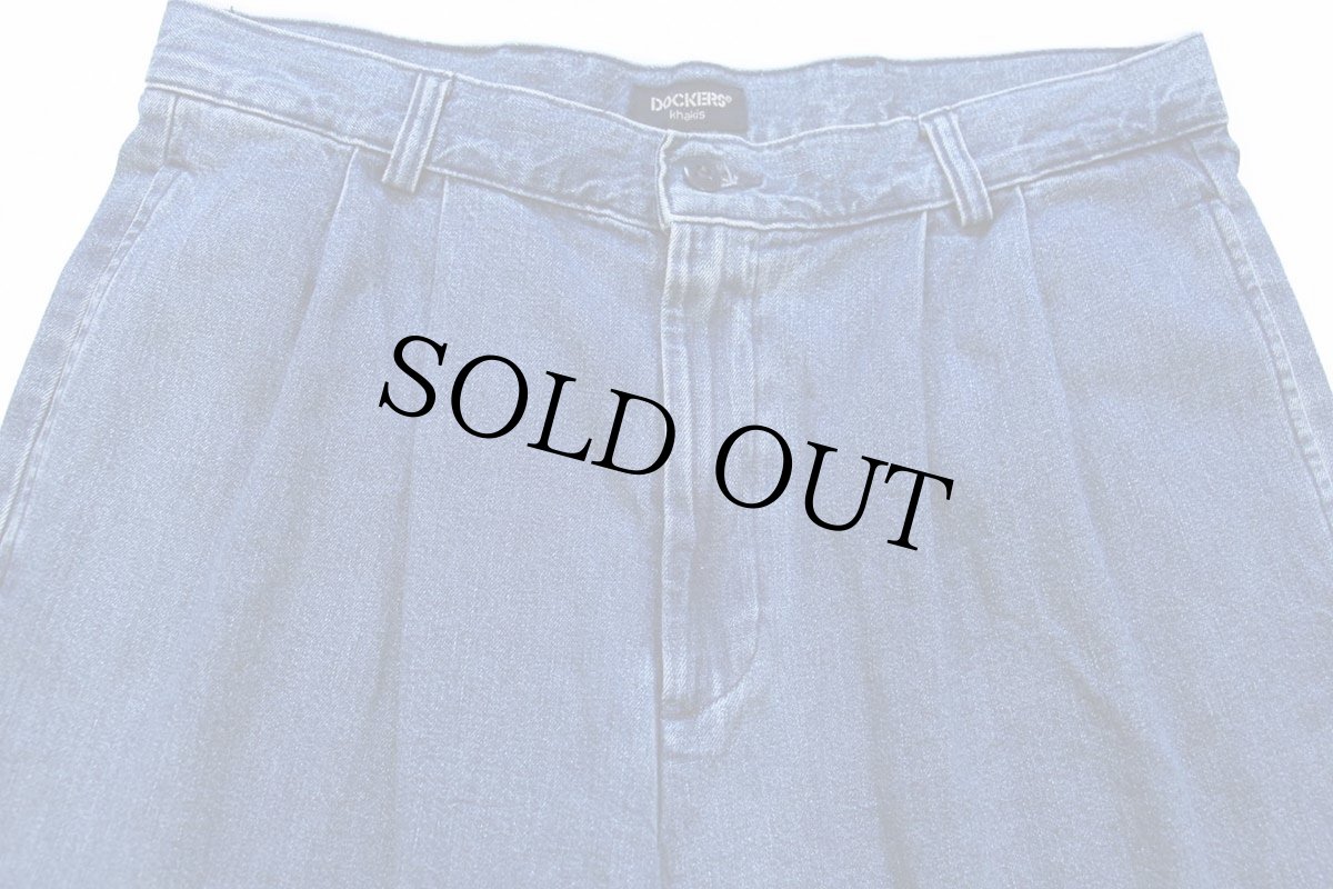 画像4: 00s DOCKERSドッカーズ ツータック デニム トラウザーズ w34★Levi'sリーバイス (4)