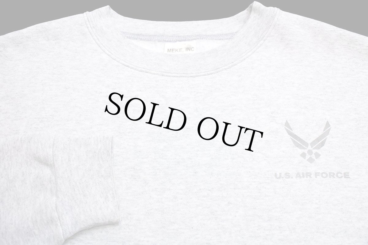 画像3: USA製 米軍 U.S.AIR FORCE 両面リフレクタープリント スウェット 杢ライトグレー XL (3)