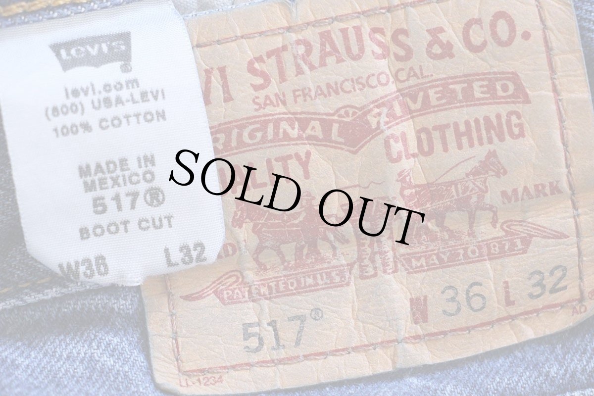 画像6: 00s メキシコ製 Levi'sリーバイス 517 デニムパンツ w36 L32★79 ブーツカット (6)