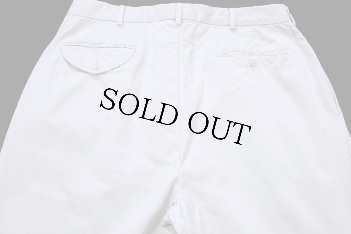 画像5: 90s ポロ ラルフローレン ツータック スラックス コットンパンツ ライトベージュ w34 L32★305 (5)