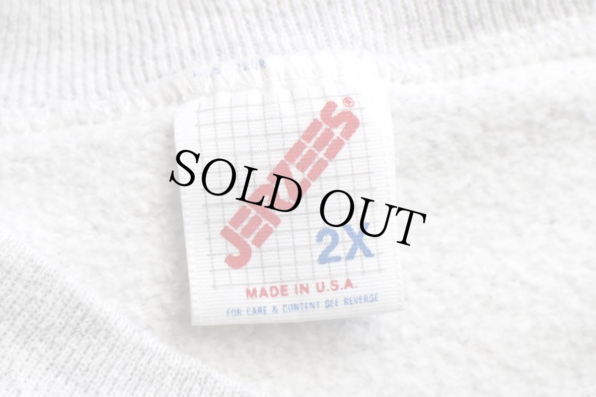 画像4: 80s USA製 JERZEES 無地 スウェット 杢ライトグレー 2X★特大 ブランク RUSSELLラッセル (4)