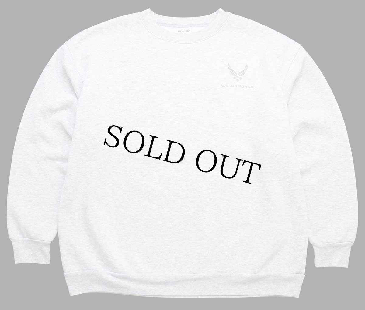 画像2: USA製 米軍 U.S.AIR FORCE 両面リフレクタープリント スウェット 杢ライトグレー XL (2)