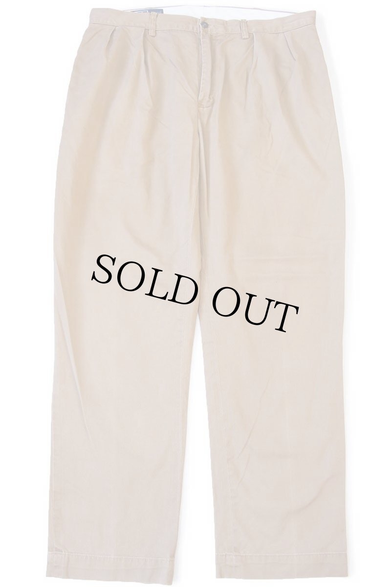 画像2: 00s ポロ ラルフローレン ETHAN PANT ツータック コットン チノパン 茶 w36 L32★304 (2)