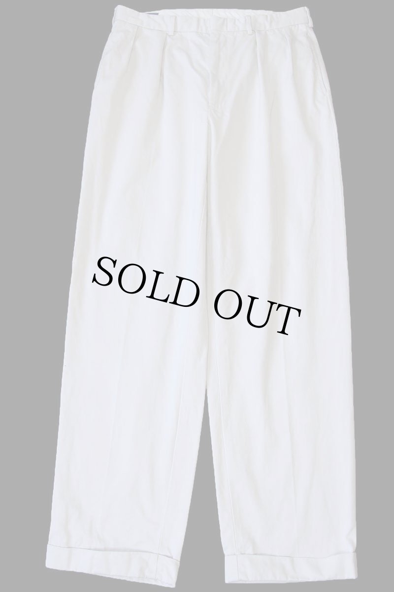 画像2: 90s ポロ ラルフローレン ツータック スラックス コットンパンツ ライトベージュ w34 L32★305 (2)