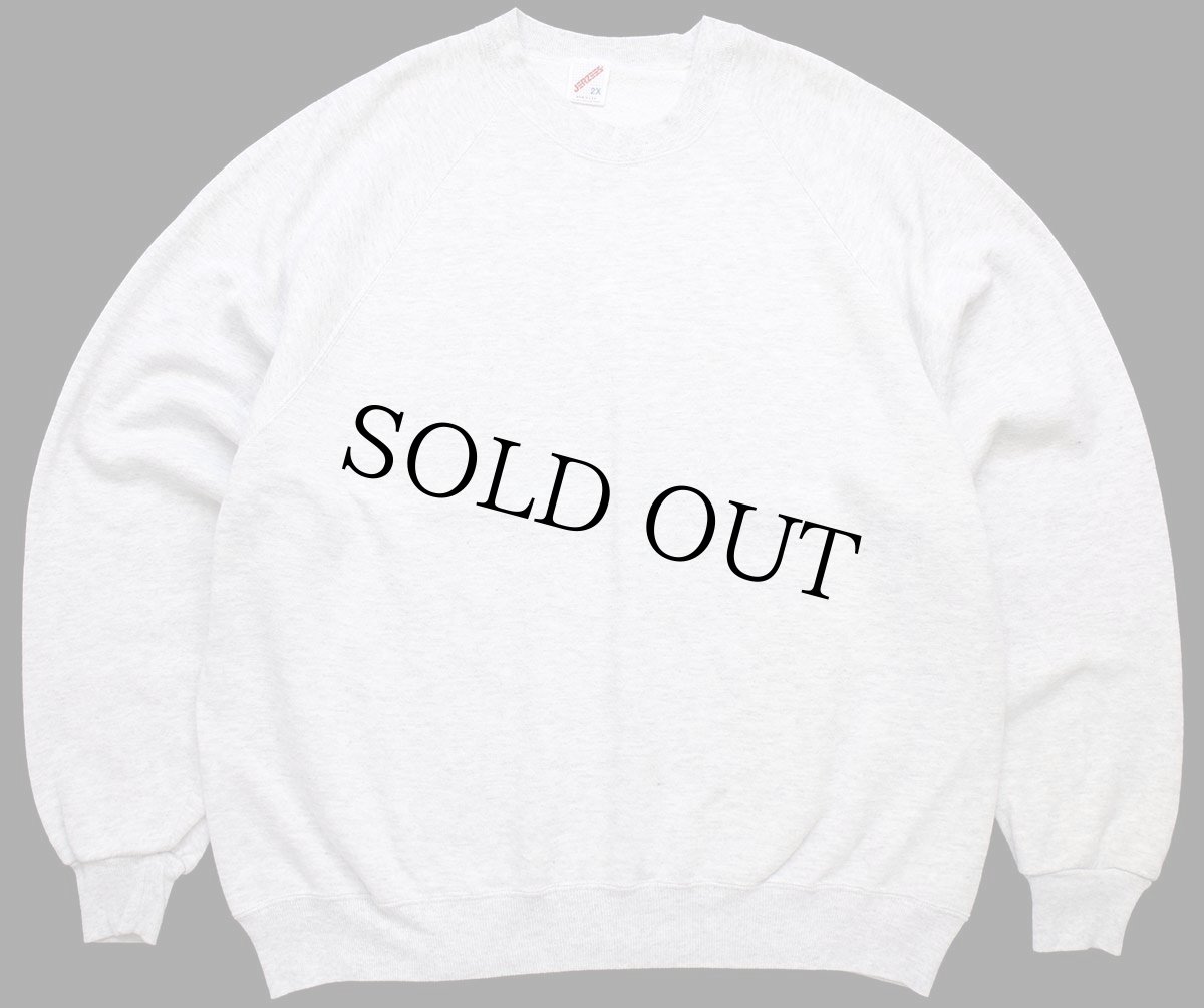 画像1: 80s USA製 JERZEES 無地 スウェット 杢ライトグレー 2X★特大 ブランク RUSSELLラッセル (1)