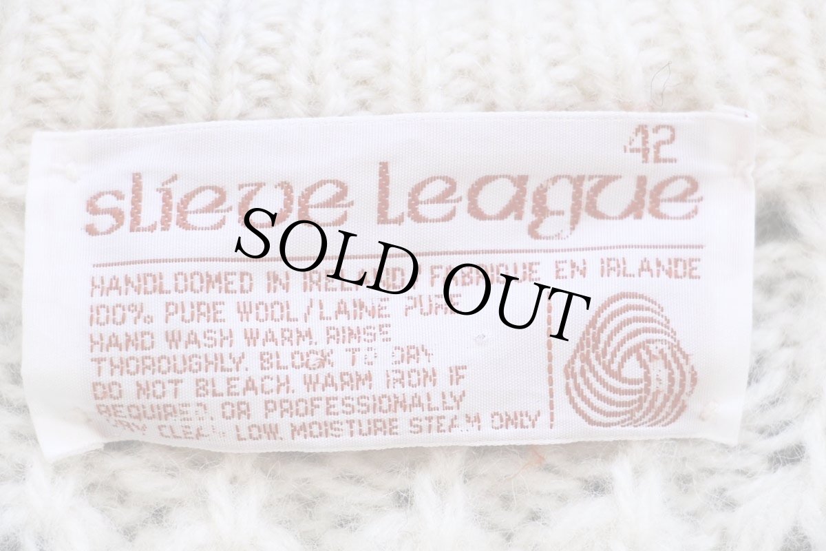 画像4: アイルランド製 Slieve League ケーブル編み ウール ハンドニット セーター ナチュラル 42★フィッシャーマン (4)