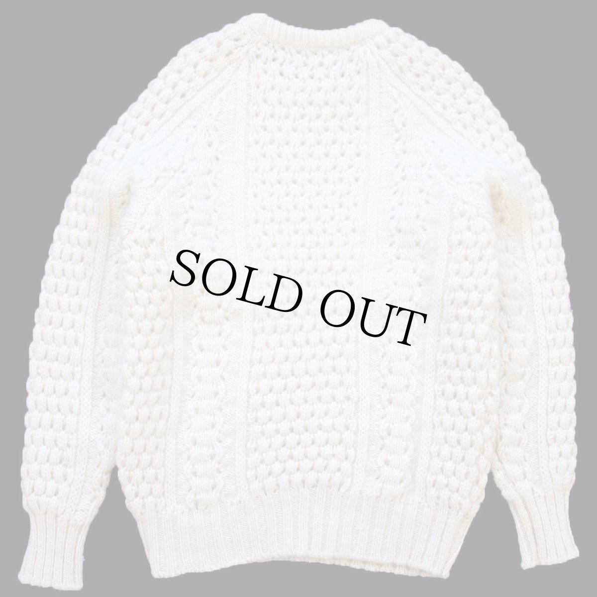 画像2: アイルランド製 Slieve League ケーブル編み ウール ハンドニット セーター ナチュラル 42★フィッシャーマン (2)