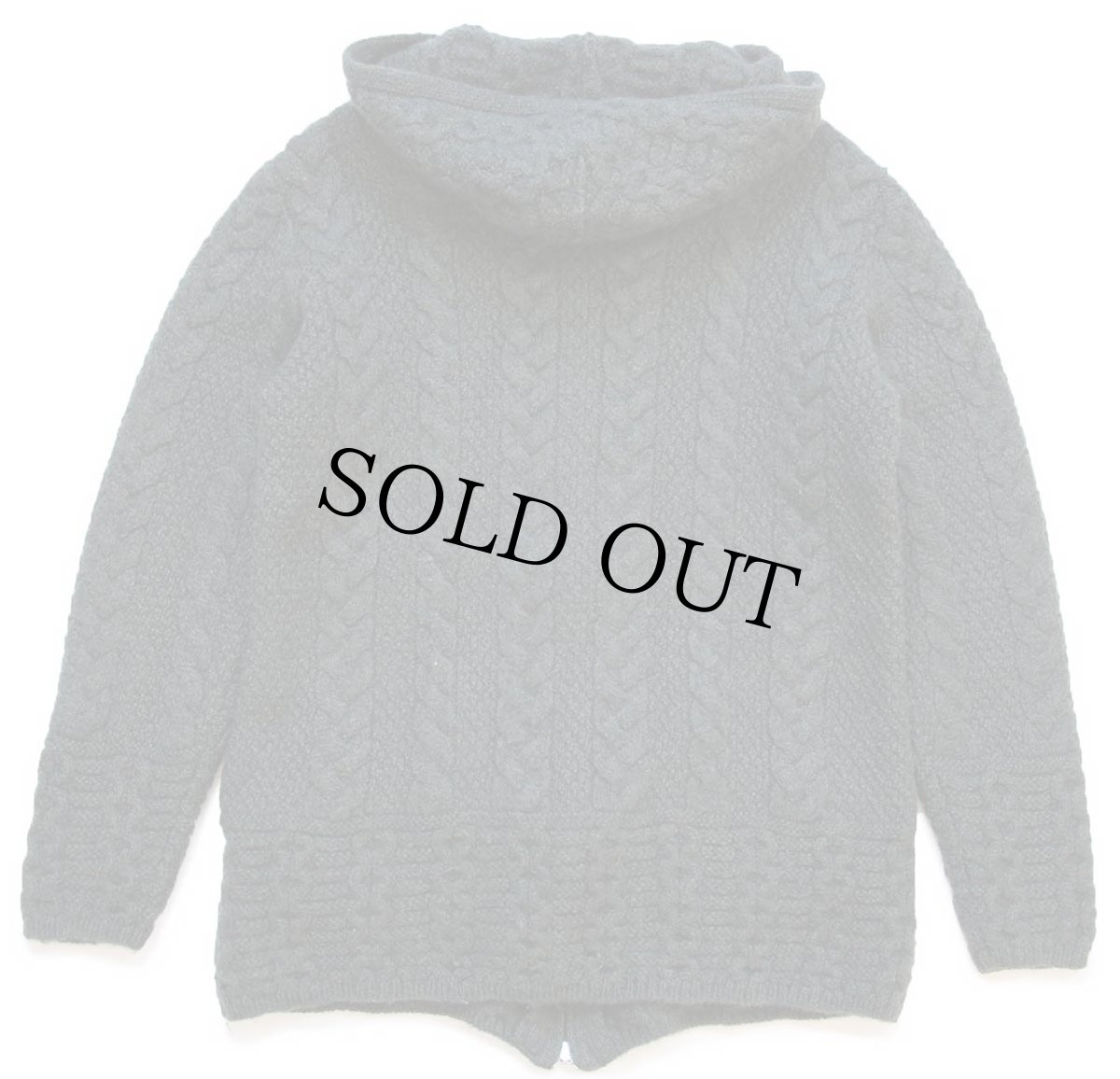 画像2: アイルランド製 inis crafts ケーブル編み メリノウールニット ジップパーカー 濃緑 S★フィッシャーマン (2)