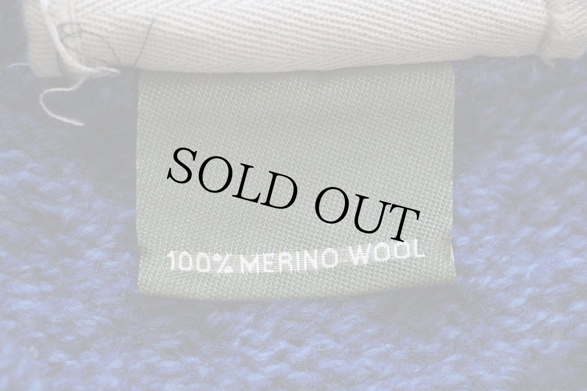 画像5: アイルランド製 ARAN SWEATER MARKET ケーブル編み メリノウールニット セーター 青 ミックス L★フィッシャーマン (5)