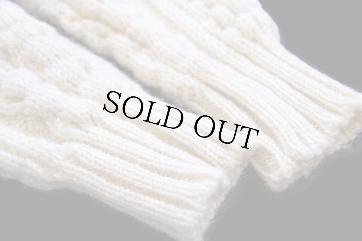 画像6: アイルランド製 Slieve League ケーブル編み ウール ハンドニット セーター ナチュラル 42★フィッシャーマン (6)