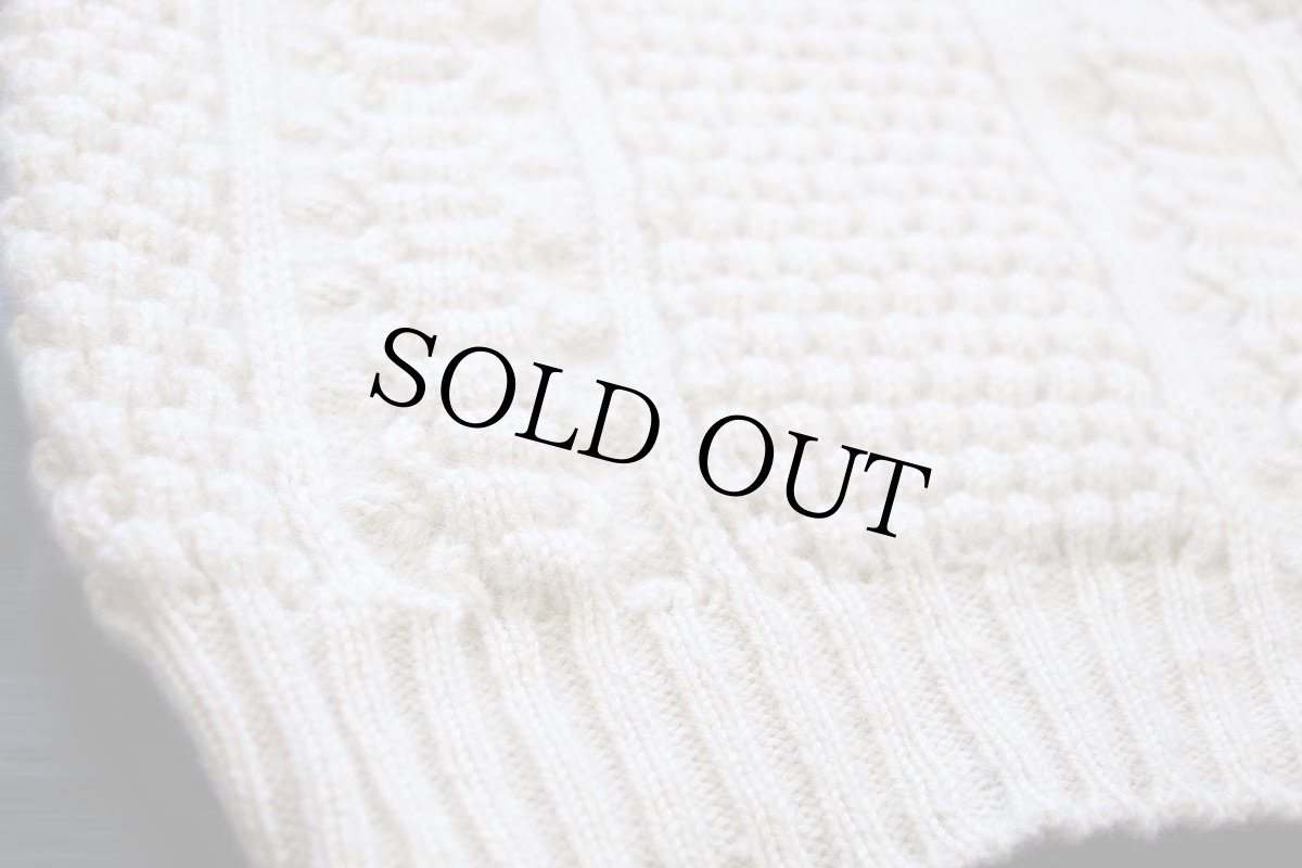 画像5: アイルランド製 Slieve League ケーブル編み ウール ハンドニット セーター ナチュラル 42★フィッシャーマン (5)